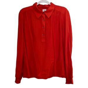 Cabi Posh Blouse Orange Molten Lava Top Classic Womens Size large